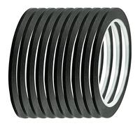 Lot de 10 rubans de marquage pour tableau blanc, largeur 3 mm, ruban adhésif pour tableau blanc pour bureau, école, marquage (noir)