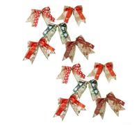 Lot de 10 rubans de Noël en tissu pour décoration de sapin festif, affichage d'événements de vacances et besoins de décoration de magasin (mélange)