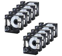 Lot de 10 rubans d'étiquettes de rechange pour Dymo D1 40913 9 mm noir sur blanc, compatible avec Dymo LabelManager 160 210D 260D 350 350D 360D 420P 450D