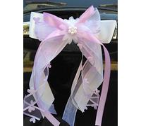 Lot de 10 rubans Miya@ fabriqués à la main, de qualité - Pour décoration de mariage et de voiture - Rouges à cœurs - En satin, weiss, 3 cm helllila