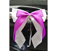 Lot de 10 rubans Miya@ fabriqués à la main, de qualité - Pour décoration de mariage et de voiture - Rouges à cœurs - En satin, 5cm lila