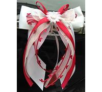 Lot de 10 rubans Miya@ fabriqués à la main, de qualité - Pour décoration de mariage et de voiture - Rouges à cœurs - En satin, 5cmweinrot