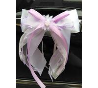 Lot de 10 rubans Miya@ fabriqués à la main, de qualité - Pour décoration de mariage et de voiture - Rouges à cœurs - En satin, weiss, 5 cm helllila