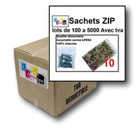 Lot de 10 Sachets 200 x 300 mm fermeture zip Transparent - Sachet fermeture zip 20 x 30 cm 50µ sac plastique compatible alimentaire et congélation de marque UNIVERS GRAPHIQUE REF UGS19-10