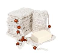 Lot de 10 sachets à savon bio en coton pour savon capillaire - Sac en maille pour gel douche solide