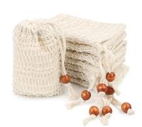 Lot de 10 sachets à savon bio en sisal - Pour savon solide - Pour la douche - En coton naturel - Pour les voyages, les sorties, la salle de bain