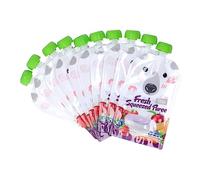 Lot de 10 Sachets Alimentaires Réutilisables, 200 ML, Rechargeables, Portables, à Presser, Sac de Conservation des Aliments pour bébé, pour Purée de Fruits, Plastique sans BPA