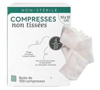 Lot de 10 Sachets de 100 Compresses Non Tissées Non Stériles (10 x 10cm) - Hypoallergéniques, Ultra-Absorbantes - Usage Médical et Domestique