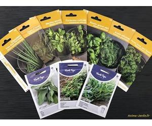 Lot de 10 sachets de graines aromatiques, plantes aromatiques