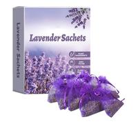 Lot de 10 sachets de lavande séchée naturelle | Sachets de parfum portables pour tiroirs, placards, maison, voiture, chambre à coucher, armoire