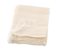 Lot de 10 sachets en mousseline de coton non blanchi avec cordon de serrage pour feuilles de thé et infusion d'épices réutilisables pour la cuisson des soupes, ragoûts et herbes médicinales