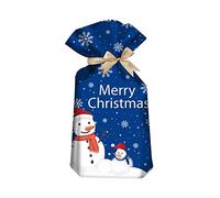 Lot de 10 sacs à bonbons de Noël avec cordon de serrage, motif Père Noël, élan, emballage cadeau de Nouvel An, boîte à biscuits, sacs de décoration de fête, petits en vrac