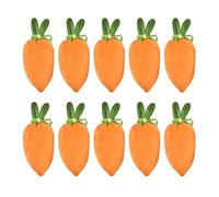 Lot de 10 sacs à carottes de Pâques avec cordon de serrage - En velours - En forme de carotte - Pour décorations de fête de Pâques