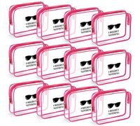 Lot de 10 sacs à dragées en PVC avec poignées à fermeture éclair « I Regret Nothing » étanches pour enterrement de vie de jeune fille, mariages (rose rouge)