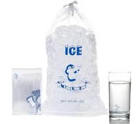 Lot de 10 sacs à glaçons robustes en plastique réutilisables avec cordon de serrage pour machine à glace, stockage de glaçons avec cordon de serrage pour machine à glaçons, stockage de glaçons