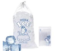 Lot de 10 sacs à glaçons robustes en plastique réutilisables avec cordon de serrage pour machine à glace, stockage de glaçons avec cordon de serrage pour machine à glaçons, stockage de glaçons