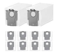 Lot de 10 sacs à poussière pour Roborock Q Revo/Q Revo Series/Qrevo Curv/S8 MaxV Ultra/Qrevo Pro/Qrevo Slim/Qrevo Master Capacité 3L Compatible avec Roborock Qrevo Curve