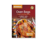 Lot de 10 sacs à rôtir dinde - 55,1 x 60,9 cm, grand sac de cuisson pour Thanksgiving et Noël, passe au micro-ondes, design serrure à jus, délicieuse dinde