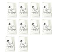 Lot de 10 sacs cadeaux adhésifs pour remise de diplôme, bonbons, biscuits, bonbons, fin d'année pour les nouveaux débuts, félicitations, buffet, 15 x 20 cm