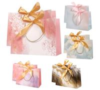 Lot de 10 sacs cadeaux avec nœud - 28 x 20 x 10 cm - Grand sac cadeau avec anse - Sacs en papier - Sacs cadeaux pour fêtes, événements, mariage, Nouvel An