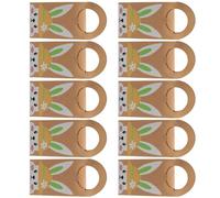Lot de 10 sacs cadeaux de Pâques en papier robuste avec motifs lapins - Accessoire de mode pour les fêtes de fin d'année, fournitures et décorations