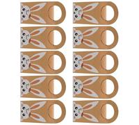 Lot de 10 sacs cadeaux de Pâques en papier robuste avec motifs lapins - Accessoire de mode pour les fêtes de fin d'année, fournitures et décorations