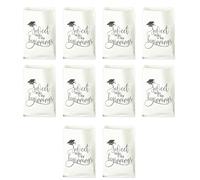 Lot de 10 sacs cadeaux en papier de 15 x 21 cm pour remise de diplôme, bonbons, biscuits, buffet, friandises, félicitations, diplômés