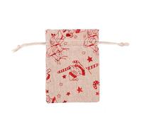 Lot de 10 sacs cadeaux en toile de jute pour Pâques - 10 x 14 - 13 x 18 cm - Impression couleur - Sac cadeau - Bijoux - Décoration de fête de mariage - Sachet de tiroir (5,13 x 18 cm)
