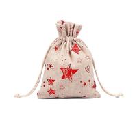 Lot de 10 sacs cadeaux en toile de jute pour Pâques - 10 x 14 - 13 x 18 cm - Impression couleur - Sac cadeau - Bijoux - Décoration de fête de mariage - Sac de tiroir (3,10 x 14 cm)