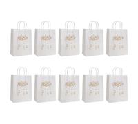 Lot de 10 sacs cadeaux portables pour l'Aïd avec poignée - Pochette cadeau élégante pour l'Aïd et Ramadan - Sacs en papier kraft