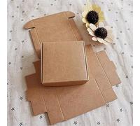 Lot de 10 sacs cadeaux pour cadeaux en papier kraft blanc/marron/noir - Petite boîte à savon en carton kraft - Mini boîte à bijoux - Sacs de fête pour enfants - Auburn - 8 x 8 x 4 cm