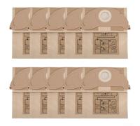 Lot de 10 sacs d'aspirateur de rechange pour Karcher WD2 MV2 WD 2.200 WD 2.250 6.904-322.0 - Construction en papier fibre pour nettoyeurs humides et secs
