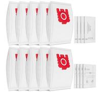 Lot de 10 sacs d'aspirateur FJM 3D pour aspirateur Miele Hyclean Pure FJM pour Complete C1, Compact C1 C2 S4 S6 S241 S290 S300i S500 S700 S4000 S6000 avec 4 filtres de protection moteur et 4 filtres