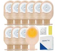 Lot de 10 sacs de colostomie - En une seule pièce - Drainables - Pour colostomie, soins de la stomie - Sacs de colostomie - Découpés à la taille 20-65 mm
