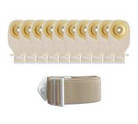 Lot de 10 Sacs de Colostomie, Sacs de Stomie Convexes Monoblocs avec Boucle de Ceinture, Découpe sur Mesure de 15 à 45mm, Soins de Stomie Iléostomisée