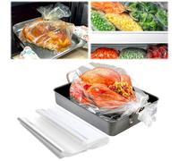 Lot de 10 sacs de cuisson à la dinde de grande taille de qualité alimentaire pour poulet, viande, jambon, fruits de mer, légumes (47 x 55 cm)