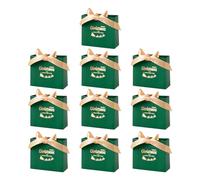 Lot de 10 sacs de Noël, sacs de rangement festifs, tissu décoratif avec nœud papillon, support à bonbons pour partager un festival, une joie de famille, une fête à la maison