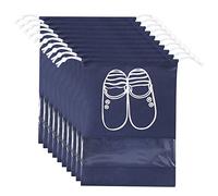 Lot de 10 sacs de rangement à chaussures anti-poussière avec fenêtre transparente et cordon de serrage pour la maison, les hommes et les femmes, E