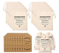 Lot de 10 sacs de rangement avec cordon de serrage pour enterrement de vie de jeune fille avec étiquettes cadeaux, pochettes en coton naturel, sacs d'emballage cadeau pour fête prénuptiale, kit de