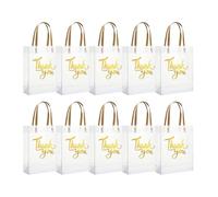Lot de 10 sacs de remerciement robustes et multifonctionnels avec poignée de remerciement pour cadeaux écologiques