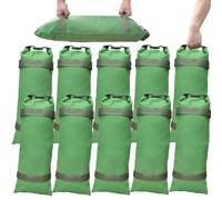 Lot de 10 sacs de sable anti-inondation, toile épaisse, réutilisables, avec poignées à boucle, velcro, adaptés pour une utilisation sur les portes, les garages et les caves pour la pondération des