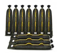 Lot de 10 sacs de sable en silo, 25 × 100 cm, protection contre les inondations, à remplir, indéchirables et réutilisables, avec ouverture de poignée, pour portes, cave, jardin, chantier et lestage