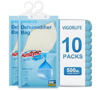 Lot de 10 sacs déshumidificateurs à suspendre pour placard, 2,3 kg, sacs absorbeurs d'humidité portables pour salle de bain, cuisine, armoire, décondensateur pour l'humidité, attire l'excès d'humidité