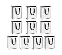 Lot de 10 sacs en papier blanc 250 g/m² avec poignée 15,2 x 6,1 x 20,8 cm pour fêtes prénuptiales, emballage de vente au détail