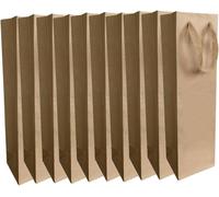 Lot De 10 Sacs En Papier Kraft Écru Sans Fenêtre Pour 1 Magnum De Vin