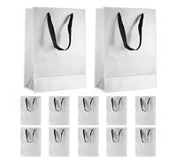 Lot de 10 sacs en papier, sacs à provisions avec poignées, sacs de fête pour baby showers, fêtes d'anniversaire, cadeaux, restaurant, plats à emporter, shopping, vente au détail.