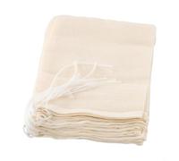Lot de 10 sacs filtrants en mousseline de coton avec cordon de serrage pour la cuisson du thé et des épices - Sacs filtrants avec protection sécurisée contre les fuites