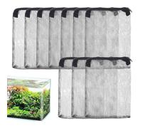 Lot de 10 sacs filtrants pour aquarium avec fermeture éclair - Sacs comme support pour matériau filtrant - Pour l'entretien du charbon actif en eau douce et différents utilisateurs
