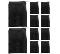 Lot de 10 sacs filtrants pour aquarium, filtre en maille, sac en filet, fermeture éclair sécurisée, plusieurs supports pratiques, parfaits pour les boules biologiques d'aquarium, charbon et ammoniaque