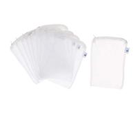 Lot de 10 sacs isolants en maille filet pour filtre d'aquarium 15 x 20 cm Blanc
